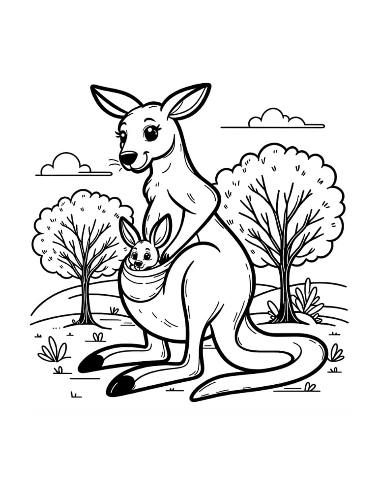 Kangaroo Pictures To Color Printable Infoupdate
