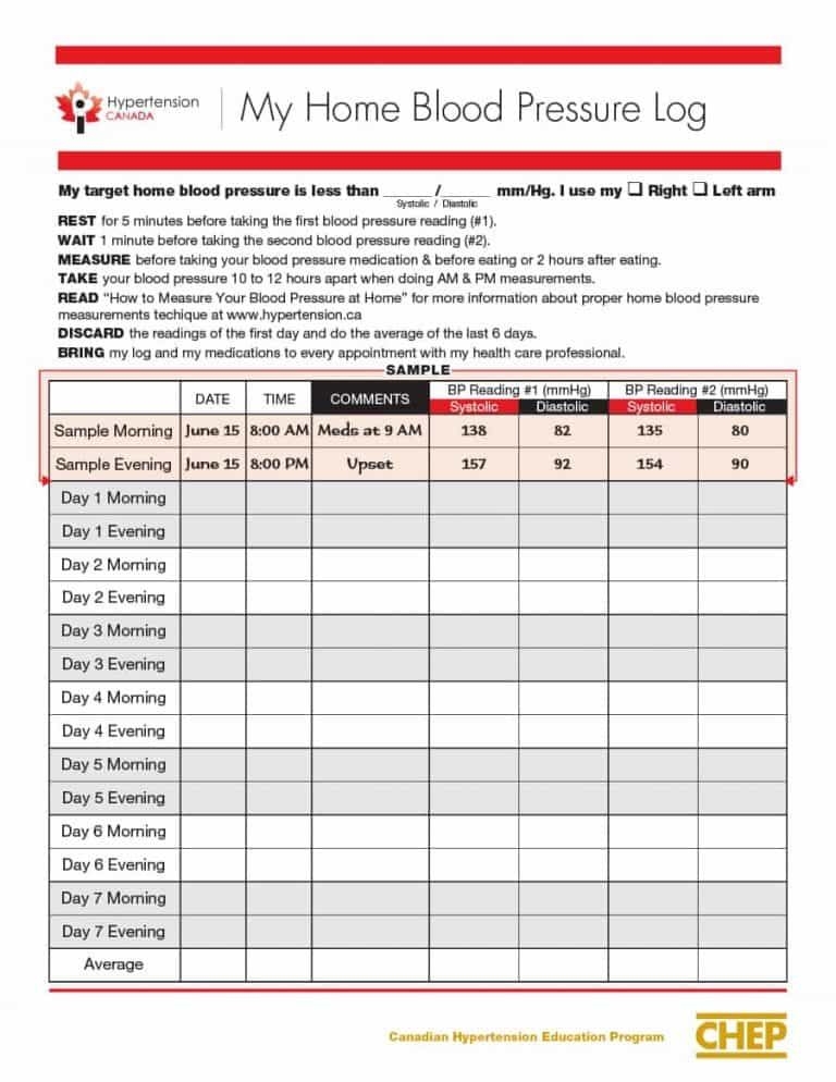 Large Print Free Printable Blood Pressure Log Sheets Poleeat