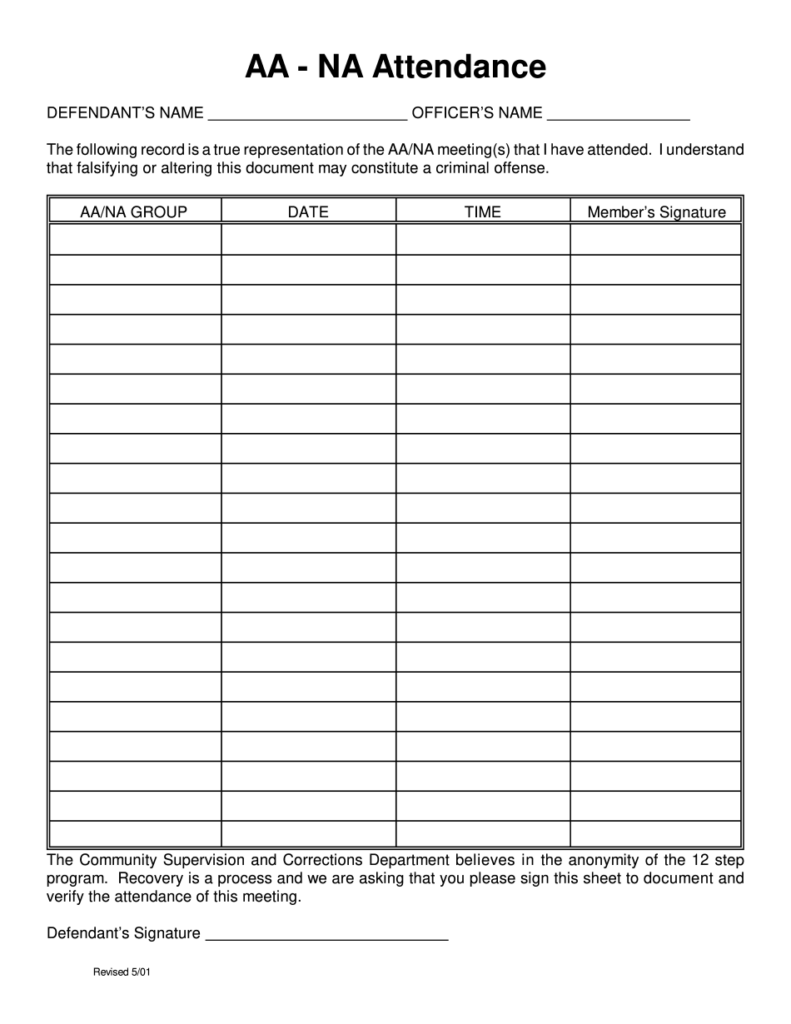 Meeting Sign In Sheet Printable
