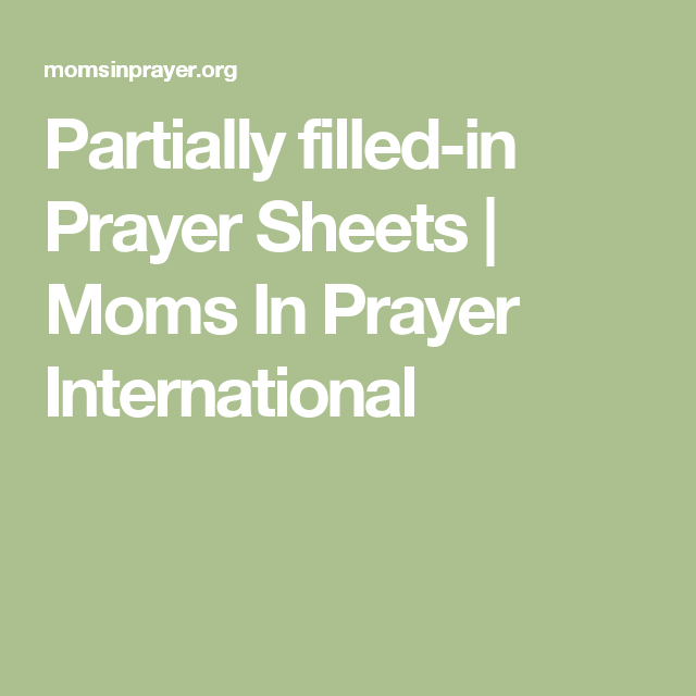 Moms In Prayer Printable Sheets