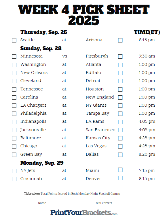 Nfl Pick Em Printable Sheets Dev onallcylinders