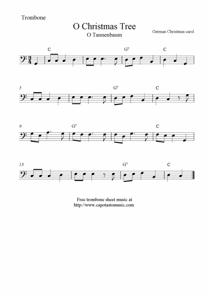 O Come All Ye Faithful Simple Music For Trombone Music Things 