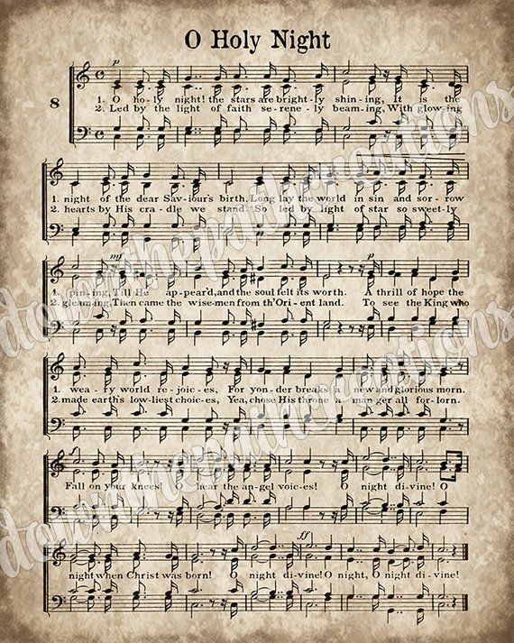 O Holy Night Printable Sheet Music Printable New Year Banners