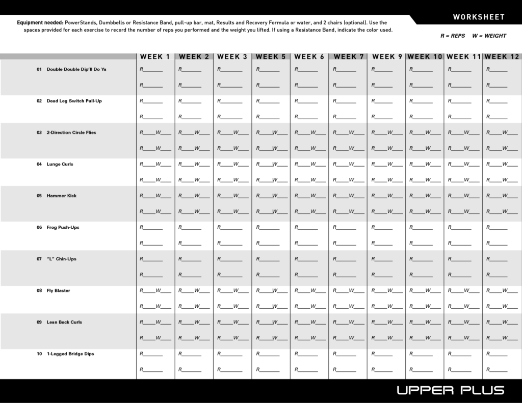 P90X Classic Workout Schedule Sheet Workout Sheets P90x Printable 