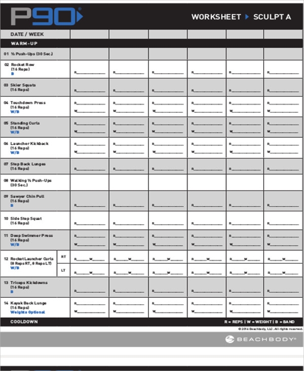 P90X Workout Printable Sheets Printable Word Searches