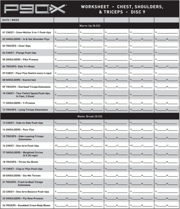 P90X Workout Sheets Printable Printable New Year Banners