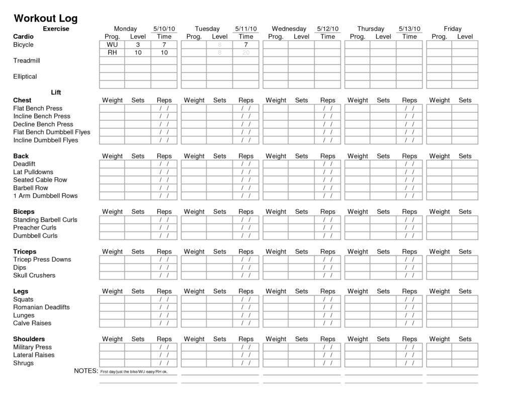 P90X Workout Sheets Printable Printable Word Searches