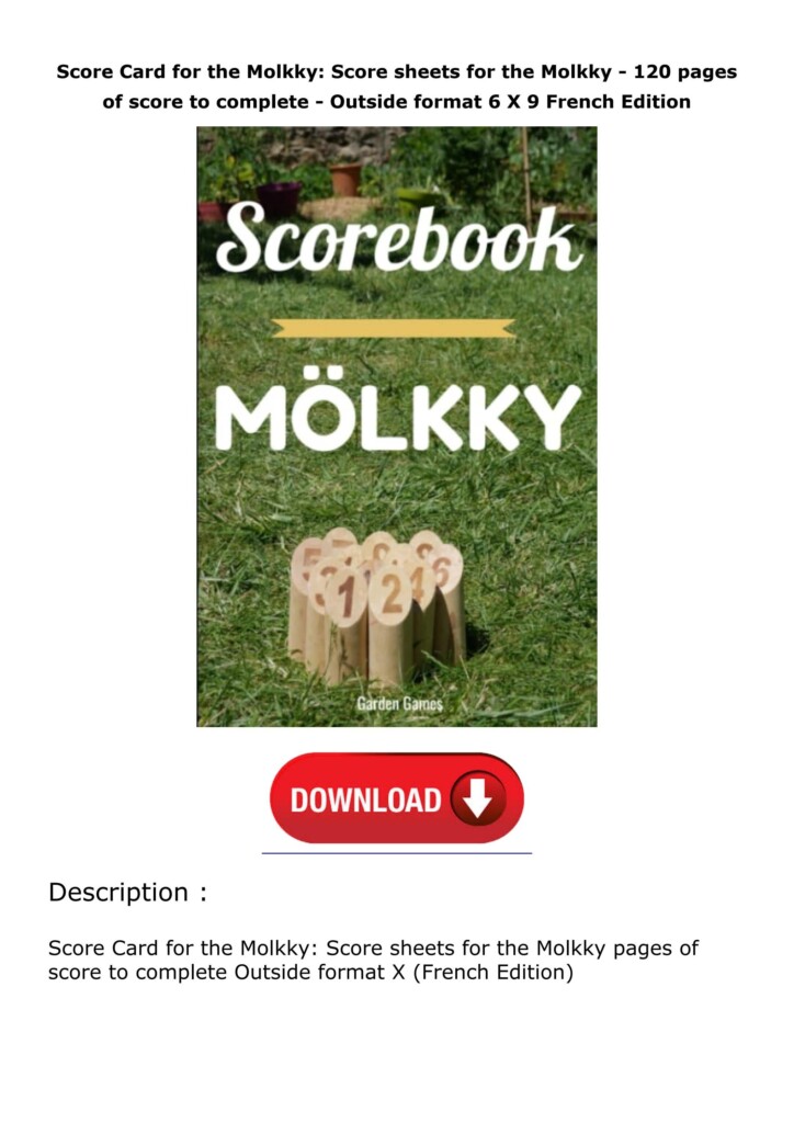 PDF Download Score Card For The Molkky Score Sheets For The Molkky 