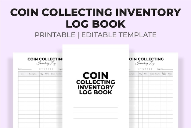Premium Vector Coin Collecting Inventory Log Book Worksheets Library