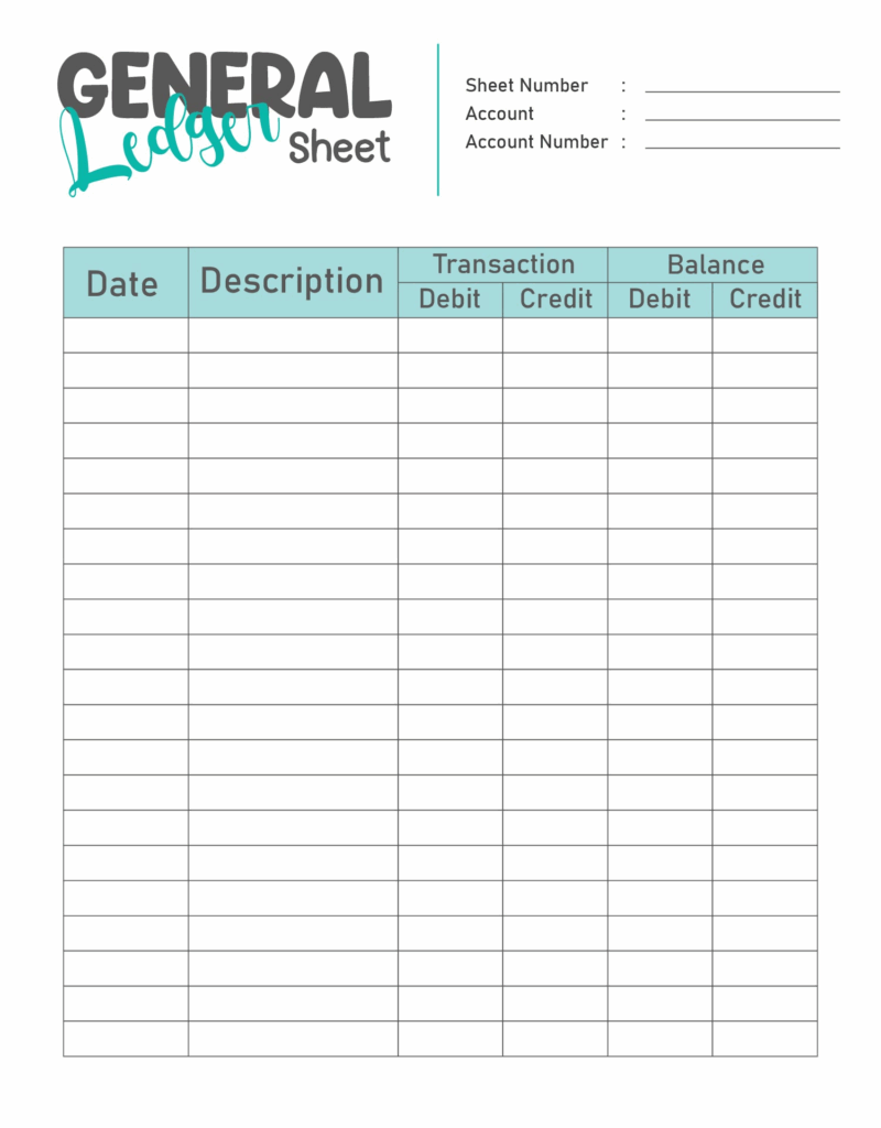 Printable Accounting Ledger Sheets