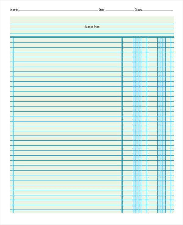 Printable Accounting Sheets