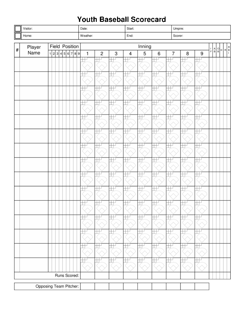 Printable Baseball Scoring Sheet
