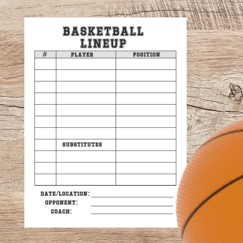 Printable Basketball Roster Template Free Printable