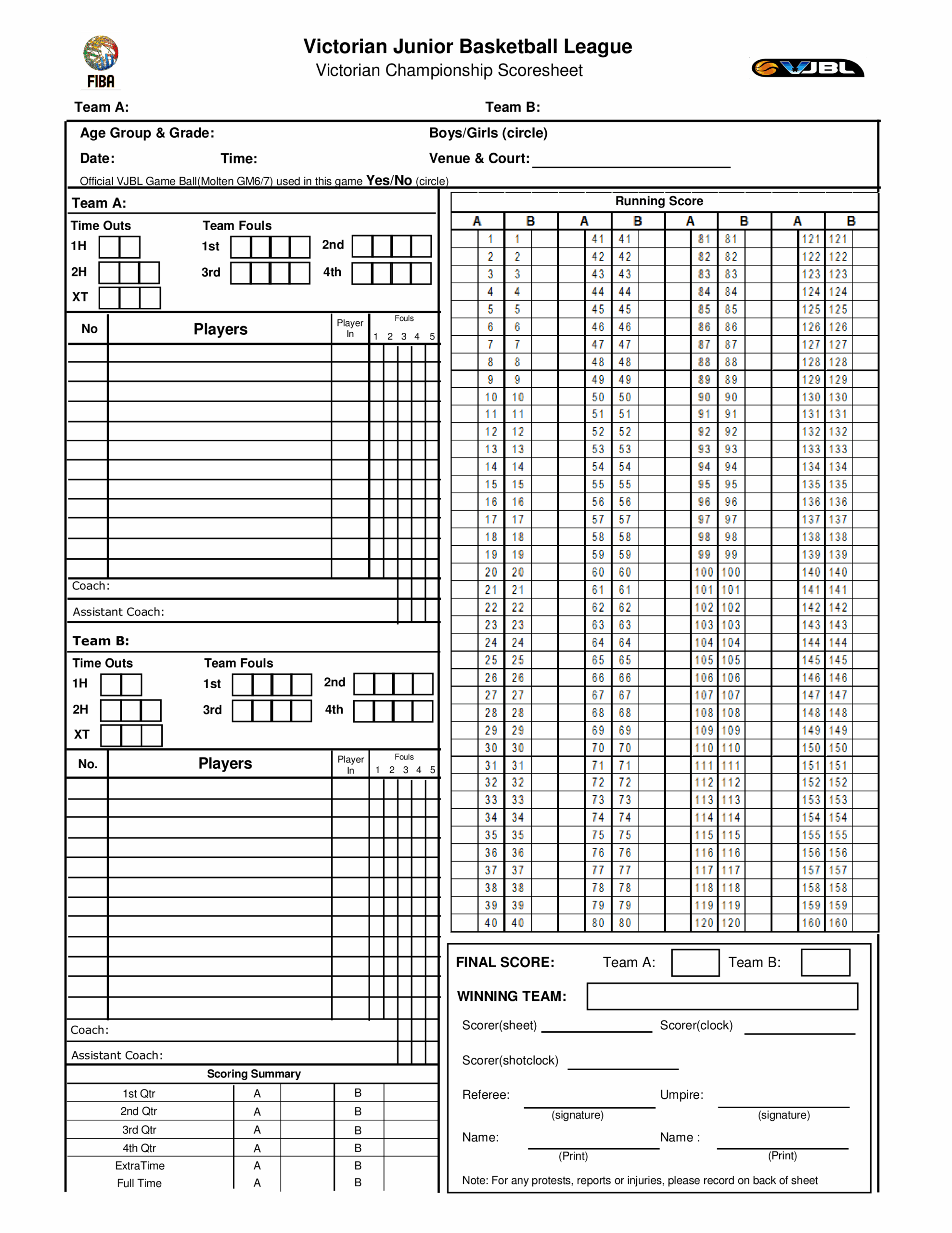 Printable Basketball Score Sheet Dev onallcylinders