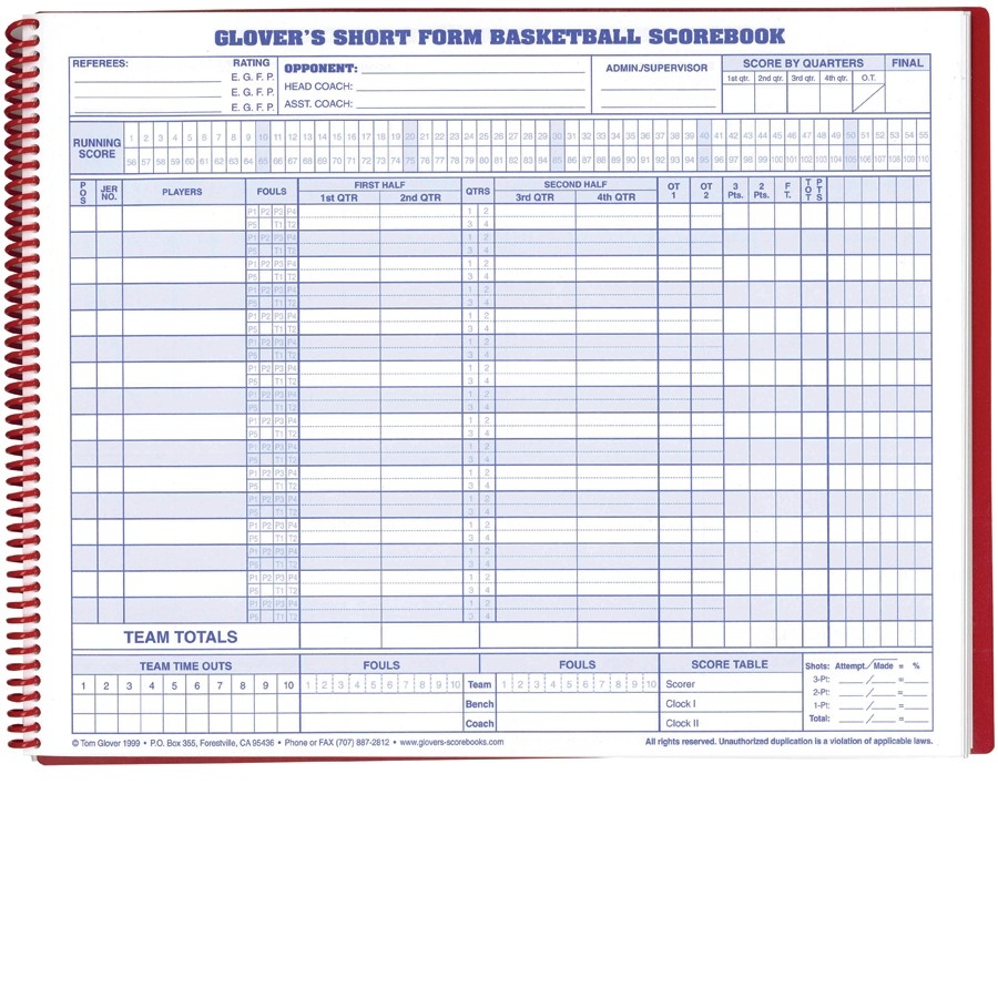 Printable Basketball Scorebook Printable Calendars AT A GLANCE