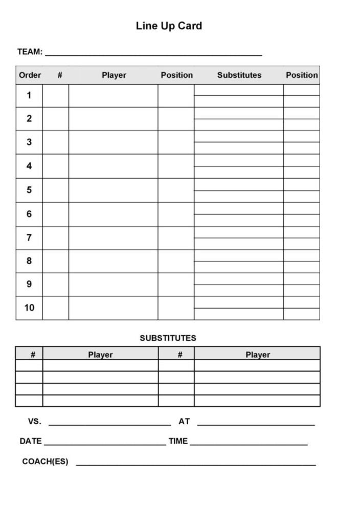 Printable Batting Lineup Template Fillable Form 2024
