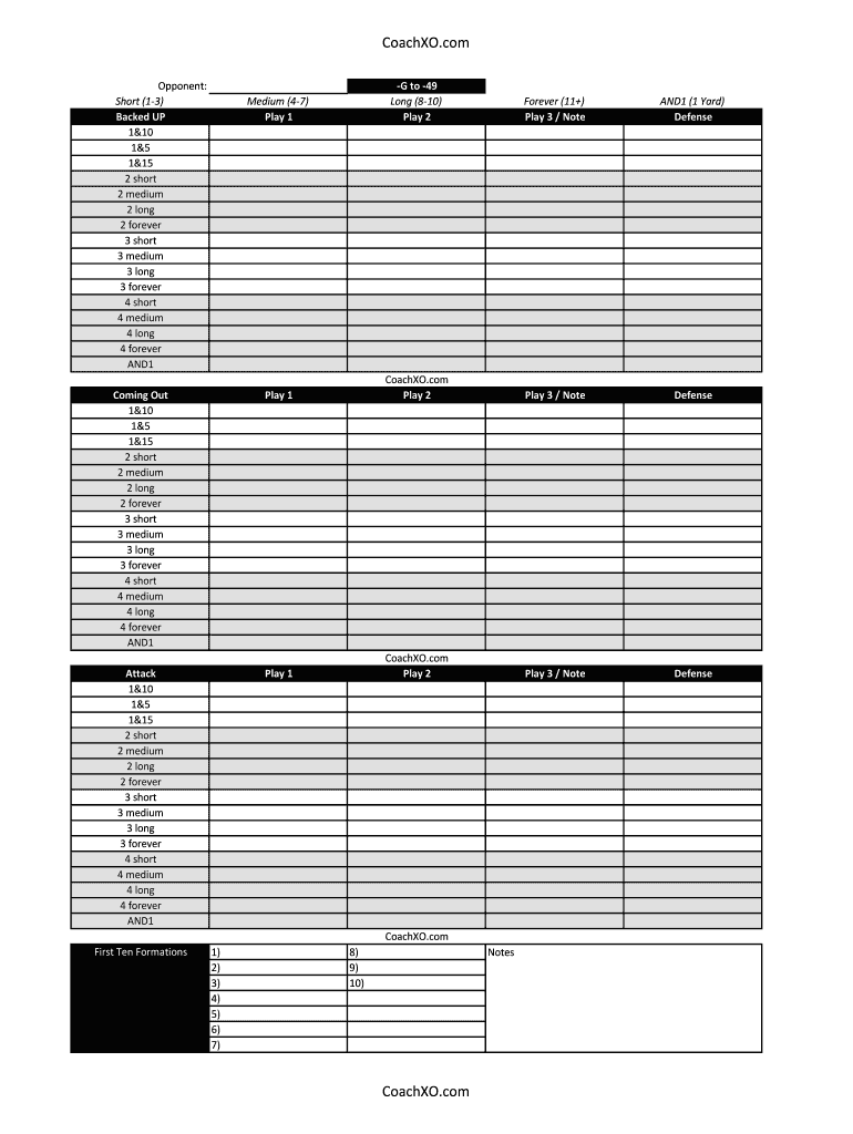 Printable Blank Football Play Sheet Template Printable Word Searches