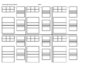 Printable Blank Volleyball Rotation Sheets