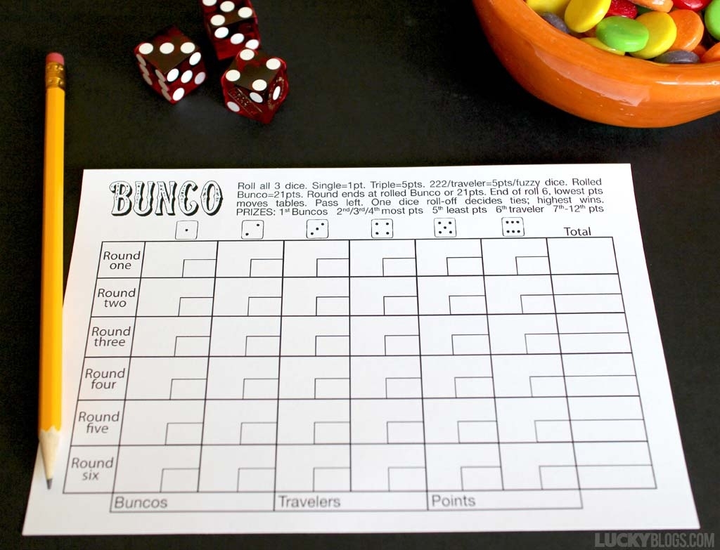 Printable Bunco Score Sheets Printable Calendar