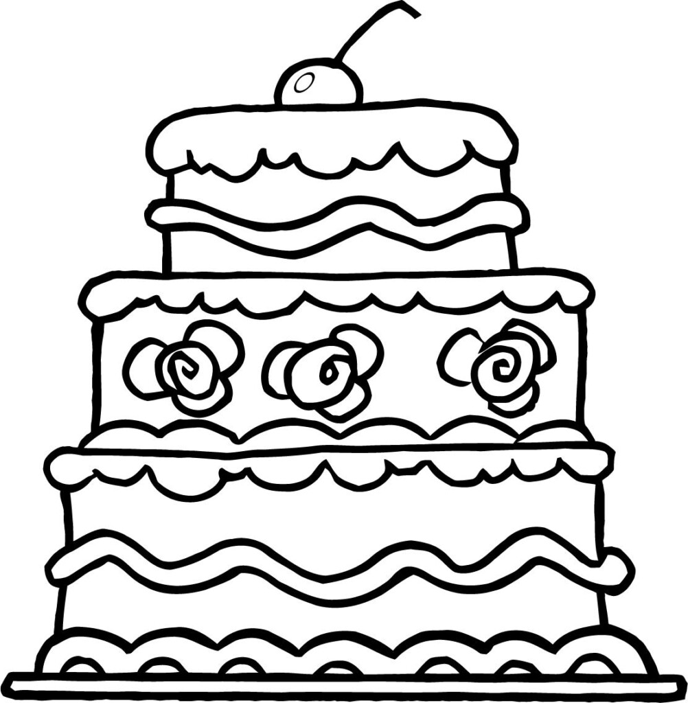 Printable Cake Coloring Page