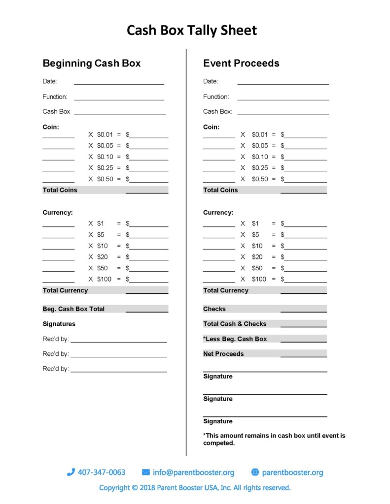 Printable Cash Count Sheet Excel Printable Forms Free Online