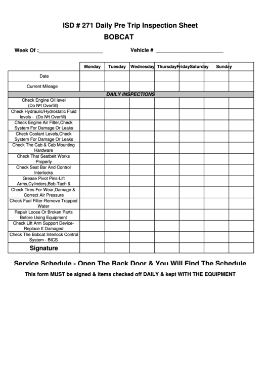 Printable Cdl Pre Trip Inspection Cheat Sheet