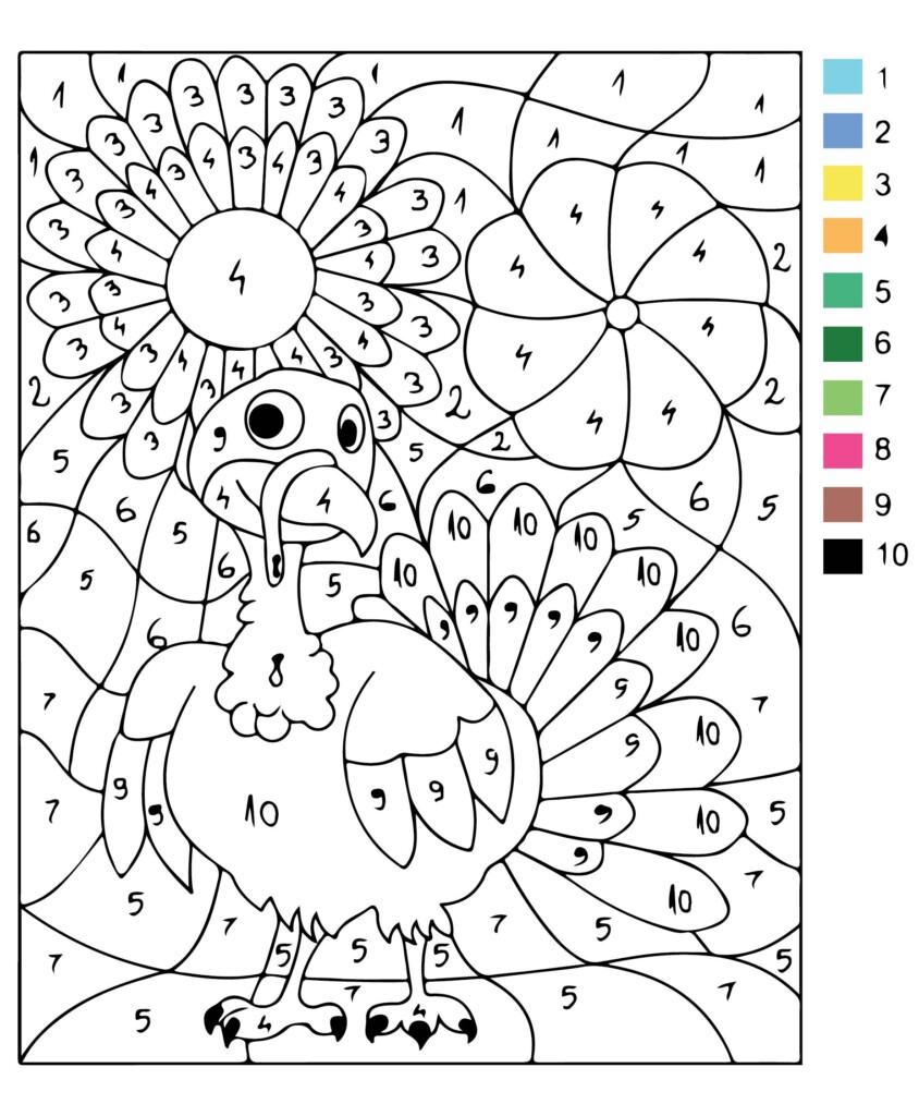 Printable Color By Number Thanksgiving