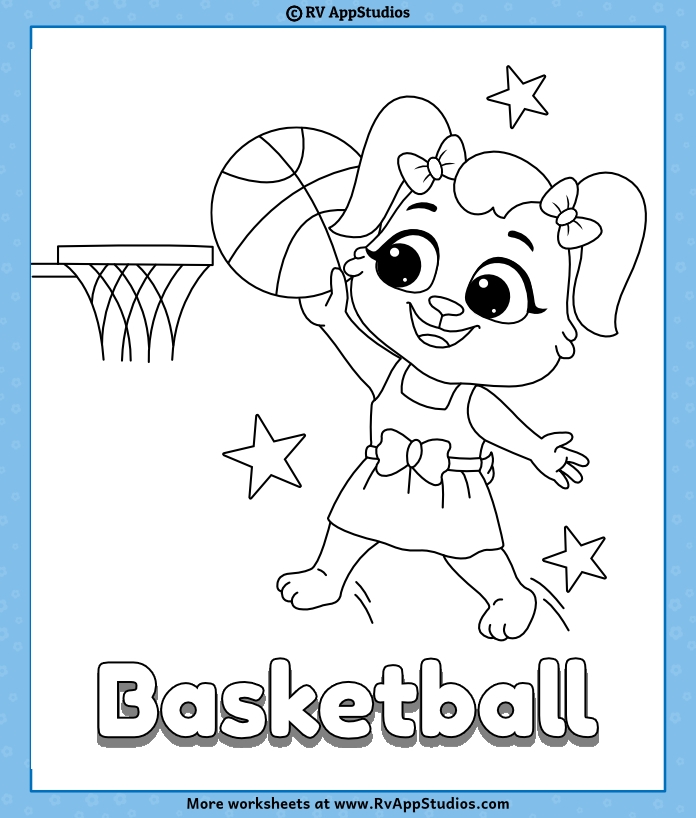 Printable Coloring Sheets Basketball
