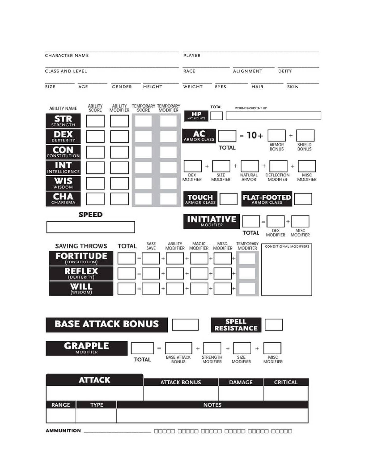 Printable D d Character Sheet Printable Word Searches 50 OFF