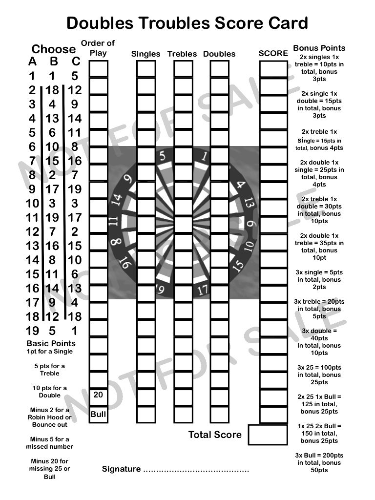 Printable Dart Score Sheet Printable Word Searches
