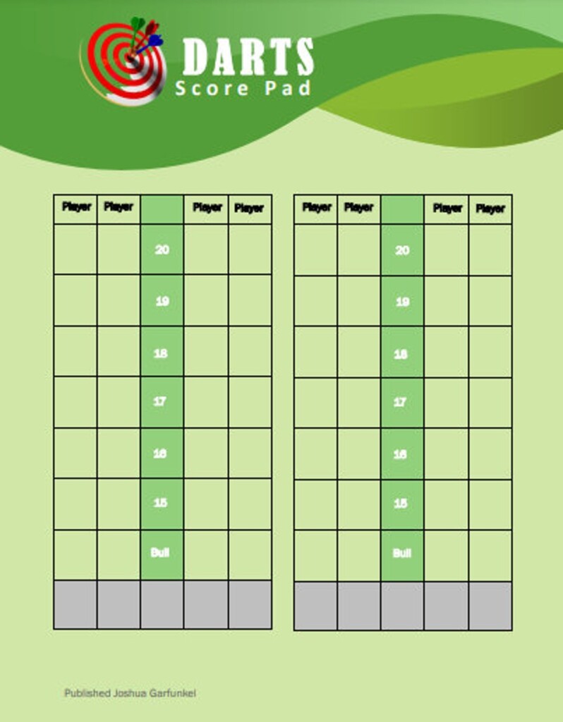 Printable Dart Score Sheet Printable Word Searches