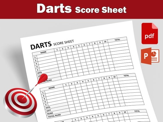 Printable Dart Score Sheets Printable Free Templates