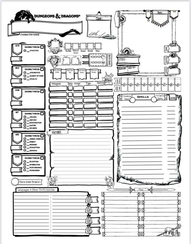 Printable DnD Character Sheet
