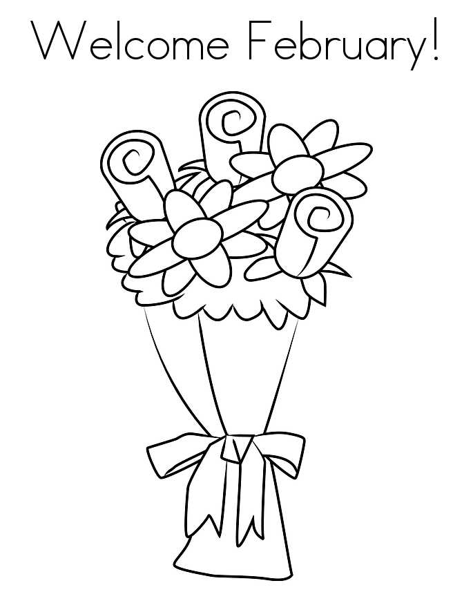 Printable February Coloring Pages PDF Coloringfolder