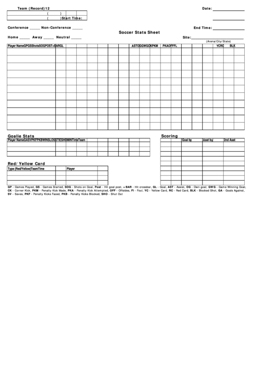 Printable Football Stat Sheets Printable Calendars AT A GLANCE