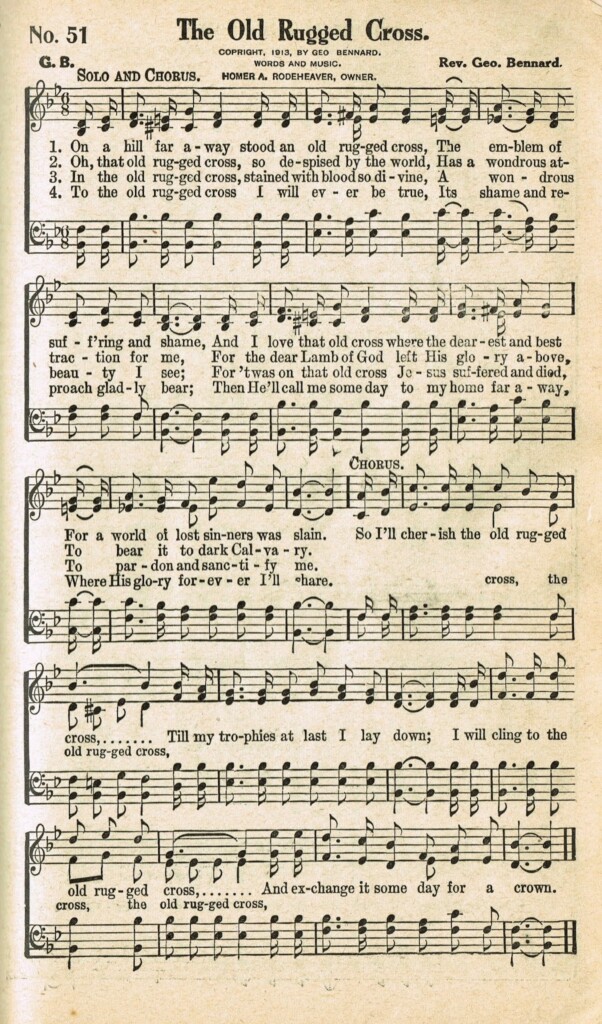 Printable Free Printable Printable The Old Rugged Cross Sheet Music