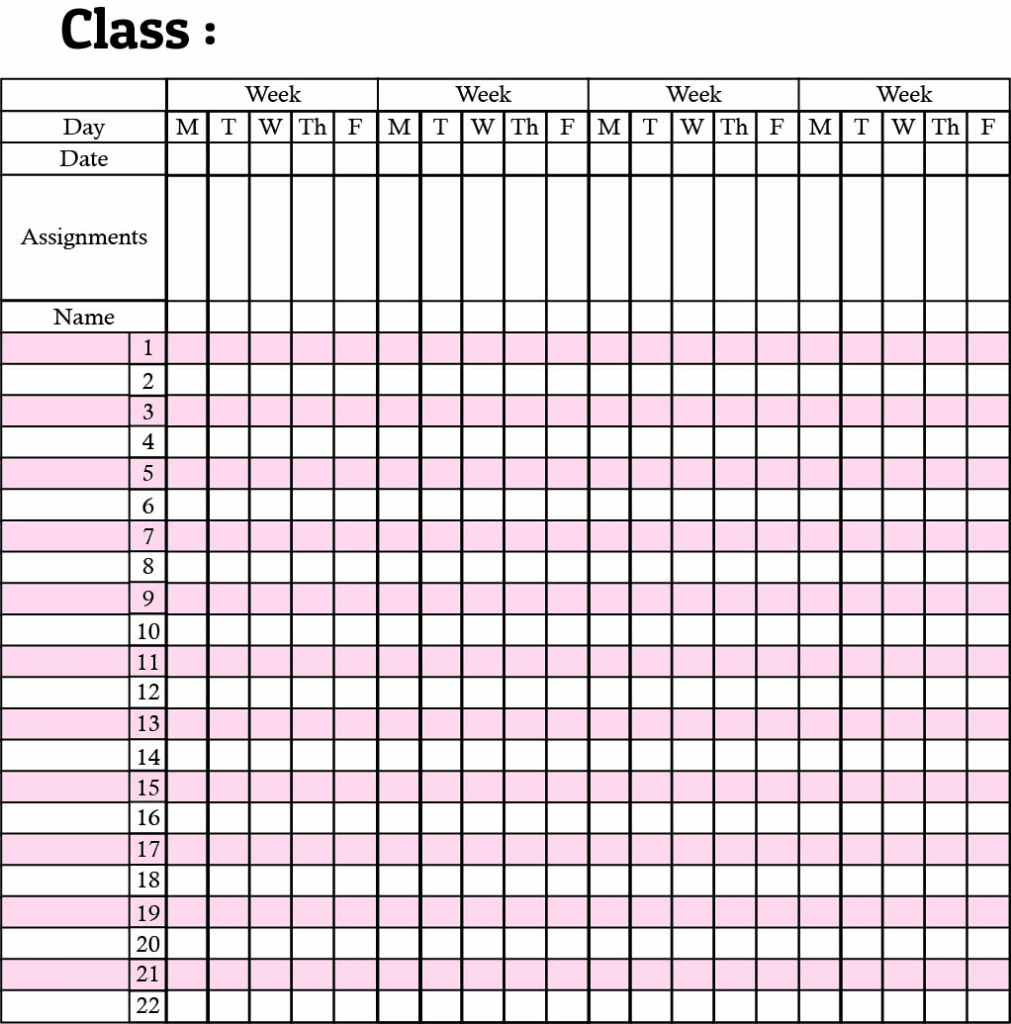 Printable Grading Sheet