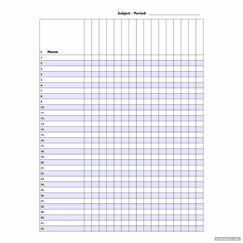 Printable Grading Sheet