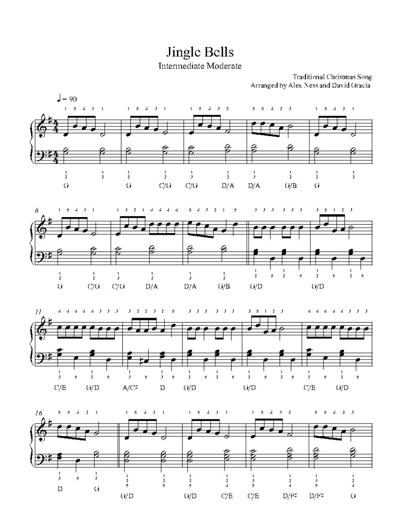 Printable Jingle Bells Piano Sheet Music