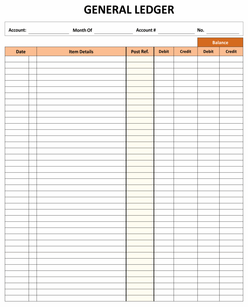 Printable Ledger Sheets