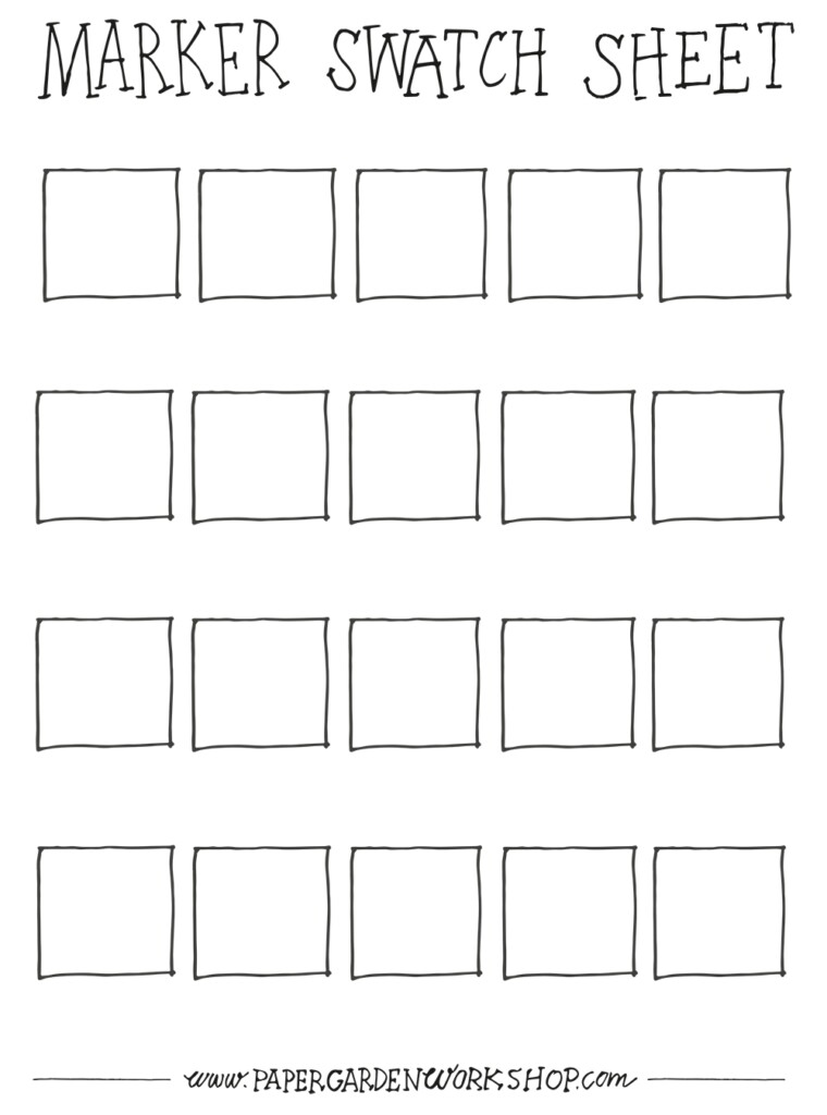 Printable Marker Swatch Template