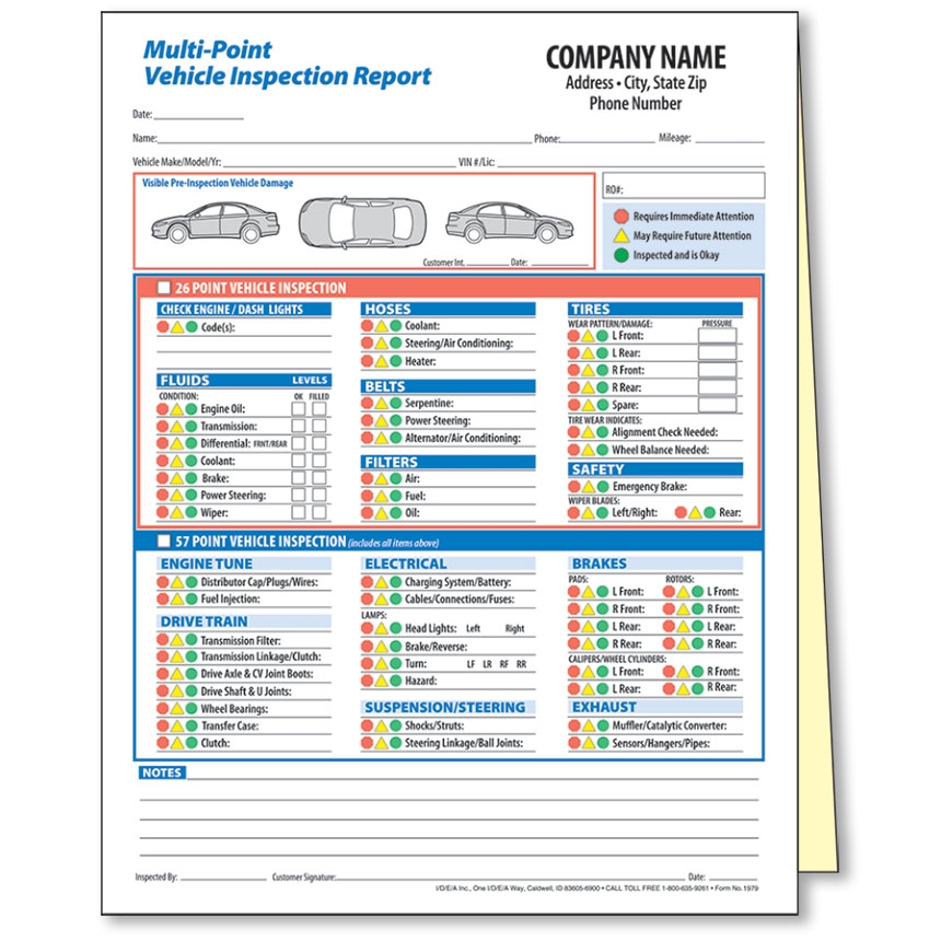 Printable Multi Point Vehicle Inspection Form Pdf Printable Forms 