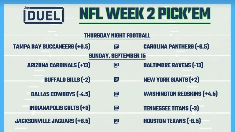 Printable NFL Weekly Pick 39 Em Sheets For Week 2 FanDuel Research