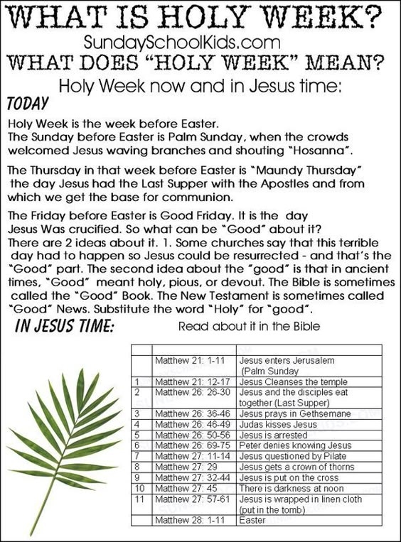Printable Palm Sunday Activity Sheets