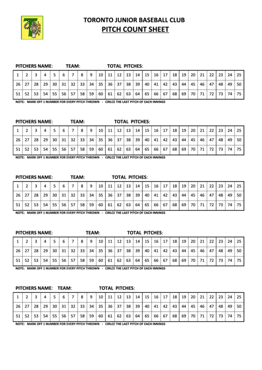 Printable Pitch Count Sheet Printable Word Searches