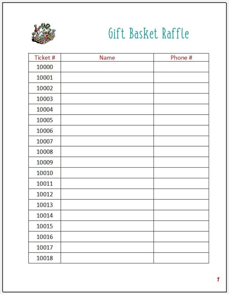 Printable Raffle Sheet Template 1 100 Fillable Form 2023