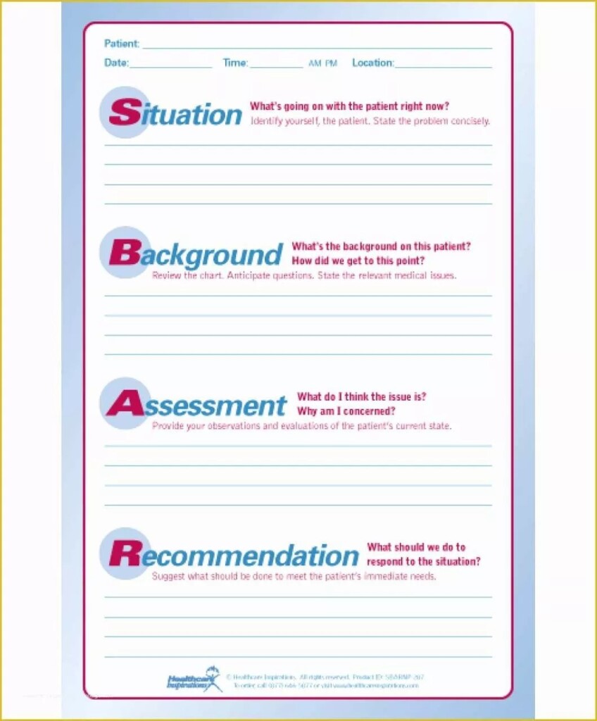Printable Sbar Report Sheet Printable And Enjoyable Learning