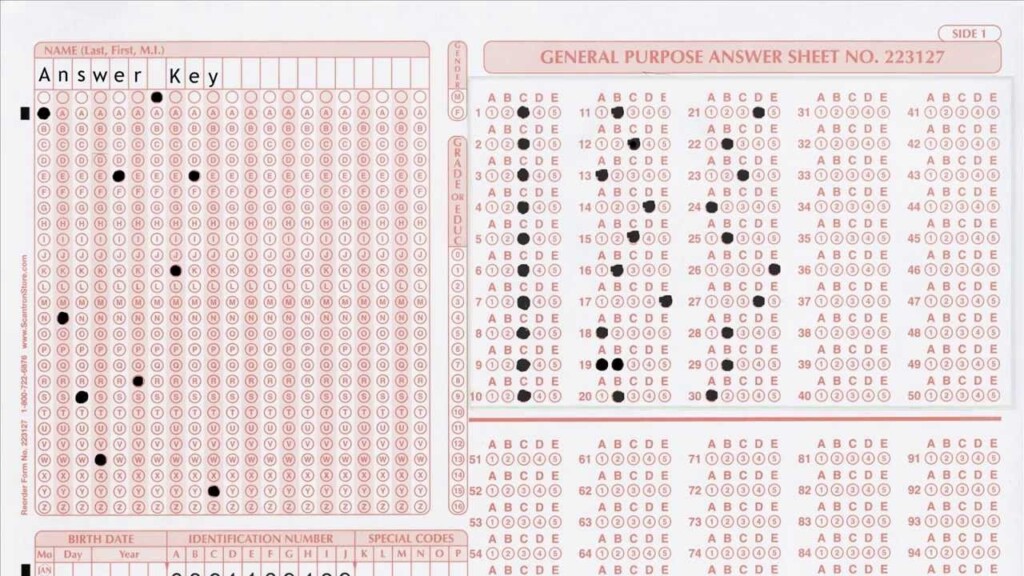Printable Scantron Sheets Online For Quizzes