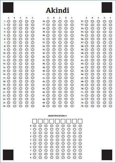 Printable Scantron Sheets