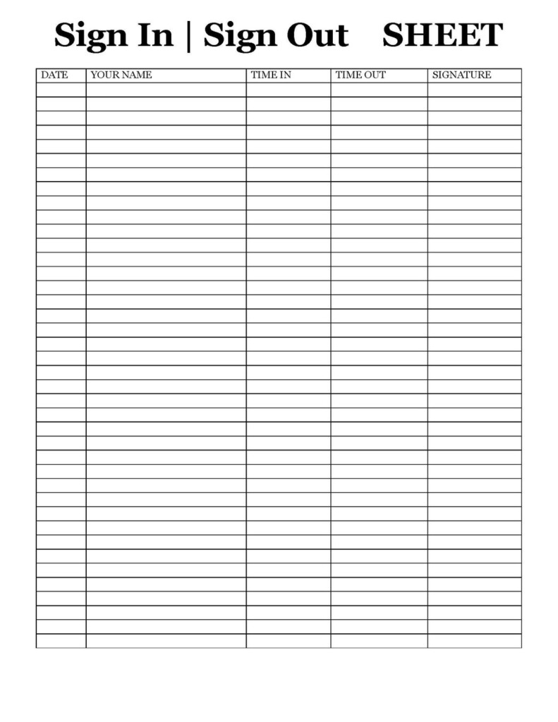 Printable Sign Out Sheet Sign In Sheet Printable Form Etsy Sexiezpix 